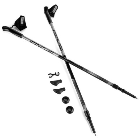 Kije Nordic Walking MEADOW II szaro-czarne Kije Nordic Walking MEADOW II szaro-czarne