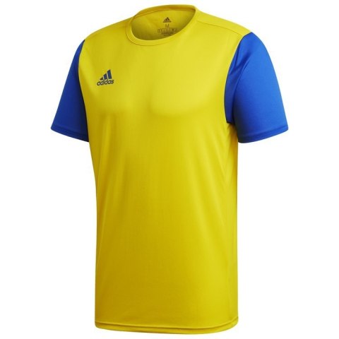 Koszulka męska sportowa, piłkarska adidas Estro 19 żółto-niebieska Koszulka męska sportowa, piłkarska adidas Estro 19 żółto-niebieska