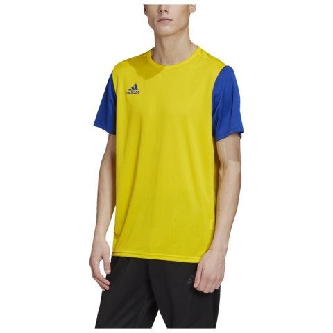 Koszulka męska sportowa, piłkarska adidas Estro 19 żółto-niebieska Koszulka męska sportowa, piłkarska adidas Estro 19 żółto-niebieska