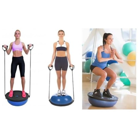 Piłka gimnastyczna z linkami Bosu Ball Trainer Yakimasport niebiesko-czarny Piłka gimnastyczna z linkami Bosu Ball Trainer Yakimasport niebiesko-czarny