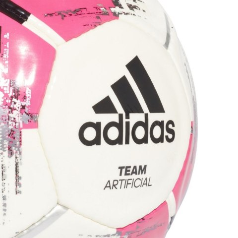 Piłka nożna adidas TEAM Artificial różowo-biała ręcznie szyta Piłka nożna adidas TEAM Artificial różowo-biała ręcznie szyta
