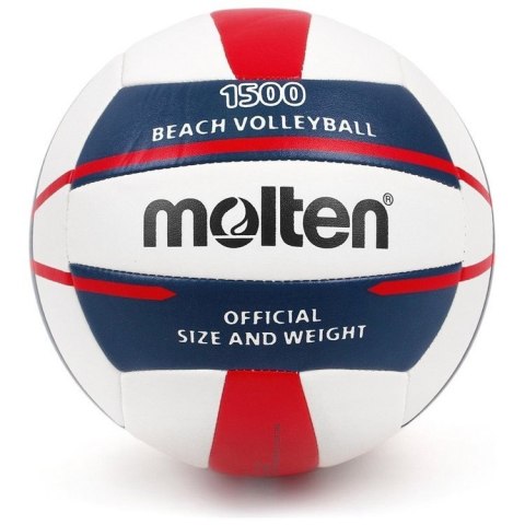 Piłka siatkowa plażowa Molten V5B1500 biało-granatowo-czerwona rozmiar 5 Piłka siatkowa plażowa Molten V5B1500 biało-granatowo-czerwona rozmiar 5