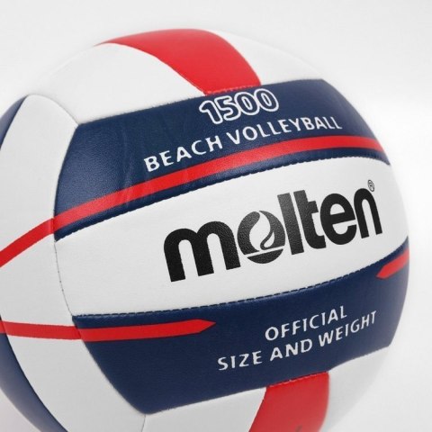 Piłka siatkowa plażowa Molten V5B1500 biało-granatowo-czerwona rozmiar 5 Piłka siatkowa plażowa Molten V5B1500 biało-granatowo-czerwona rozmiar 5