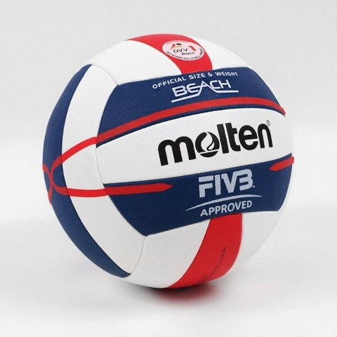 Piłka siatkowa plażowa meczowa Molten V5B5000 biało-granatowo-czerwona rozmiar 5 Piłka siatkowa plażowa meczowa Molten V5B5000 biało-granatowo-czerwona rozmiar 5
