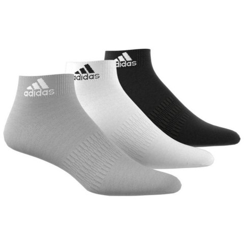 Skarpety 3-pak damskie męskie adidas Ankle Socks białe, szare, czarne bawełniane Skarpety 3-pak damskie męskie adidas Ankle Socks białe, szare, czarne bawełniane