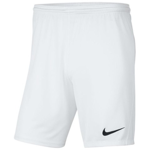 Spodenki dziecięce Nike Dri-FIT Park III białe poliestrowe Spodenki dziecięce Nike Dri-FIT Park III białe poliestrowe