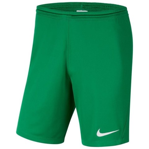 Spodenki dziecięce Nike Dri-FIT Park III zielone poliestrowe Spodenki dziecięce Nike Dri-FIT Park III zielone poliestrowe