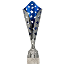 Puchar metalowy srebrno - niebieski - 3156