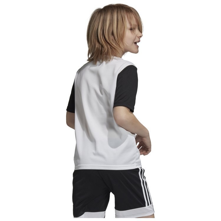 Koszulka dziecięca adidas Estro 19 biało-czarna piłkarska, sportowa Koszulka dziecięca adidas Estro 19 biało-czarna piłkarska, sportowa