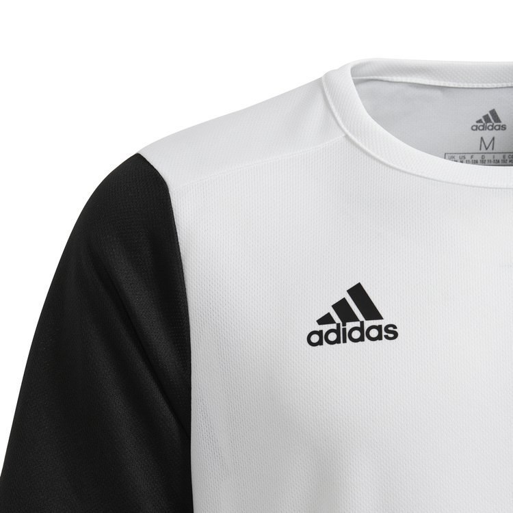 Koszulka dziecięca adidas Estro 19 biało-czarna piłkarska, sportowa Koszulka dziecięca adidas Estro 19 biało-czarna piłkarska, sportowa