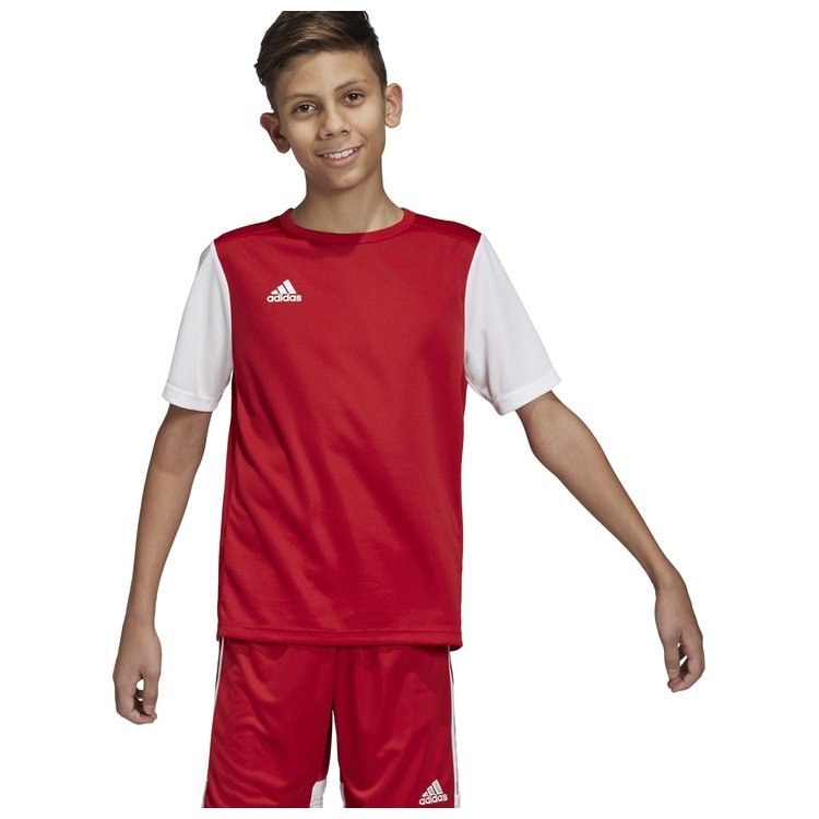Koszulka dziecięca adidas Estro 19 czerwono-biała piłkarska, sportowa Koszulka dziecięca adidas Estro 19 czerwono-biała piłkarska, sportowa