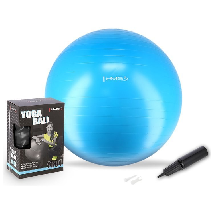 Piłka gimnastyczna fitness HMS YB01 75 CM błękitna Piłka gimnastyczna fitness HMS YB01 75 CM błękitna