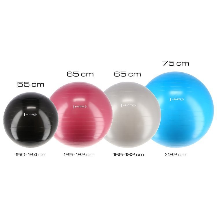 Piłka gimnastyczna fitness HMS YB01 75 CM błękitna Piłka gimnastyczna fitness HMS YB01 75 CM błękitna