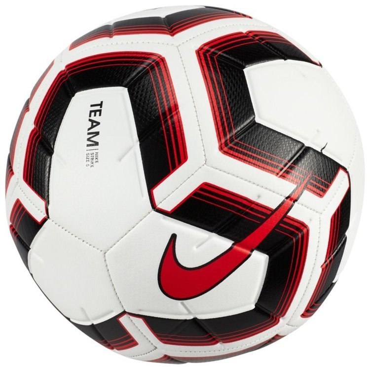 Piłka nożna Nike Strike Team biało-czarno-czerwona Piłka nożna Nike Strike Team biało-czarno-czerwona