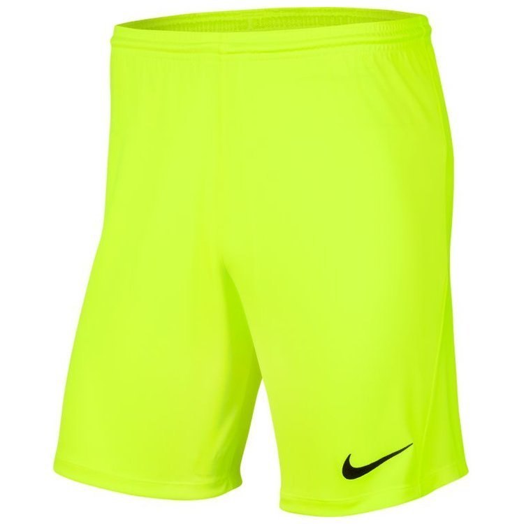 Spodenki dziecięce Nike Dri-FIT Park III neonowe zielone poliestrowe Spodenki dziecięce Nike Dri-FIT Park III neonowe zielone poliestrowe