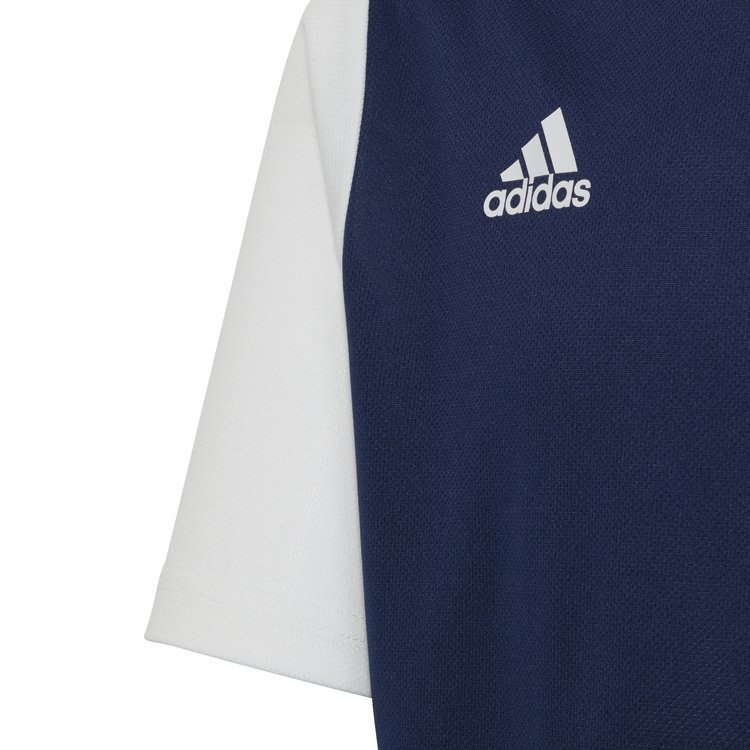Koszulka dziecięca adidas Estro 19 biało-granatowa piłkarska, sportowa Koszulka dziecięca adidas Estro 19 biało-granatowa piłkarska, sportowa