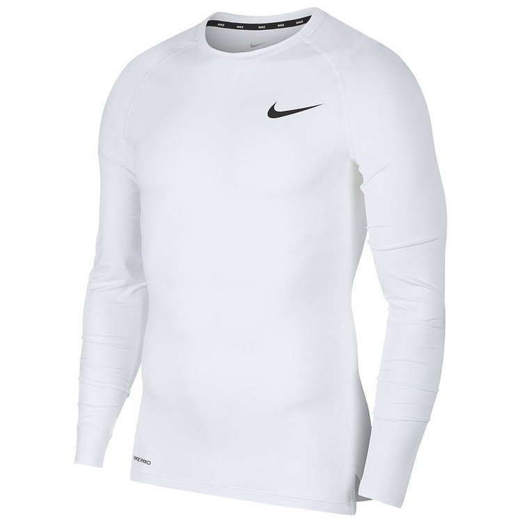 Koszulka z długim rękawem męska Nike Pro biała sportowa