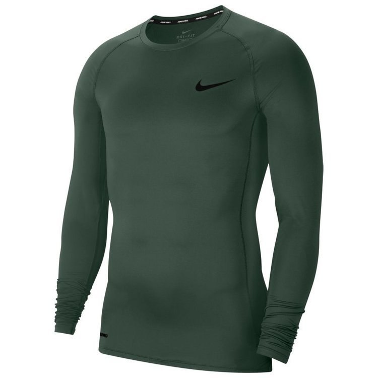 Koszulka z długim rękawem męska Nike Pro zielona sportowa