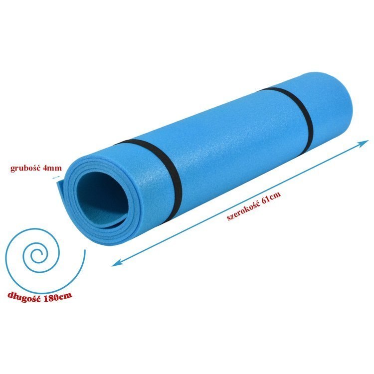 Mata fitness do jogi, yogi Eb Fit 1800x610x4mm niebieska Mata fitness do jogi, yogi Eb Fit 1800x610x4mm niebieska