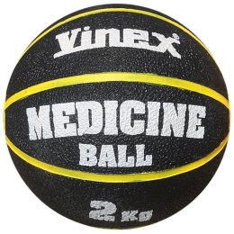 Piłka lekarska Vinex 2kg gumowa czarno-żółta
