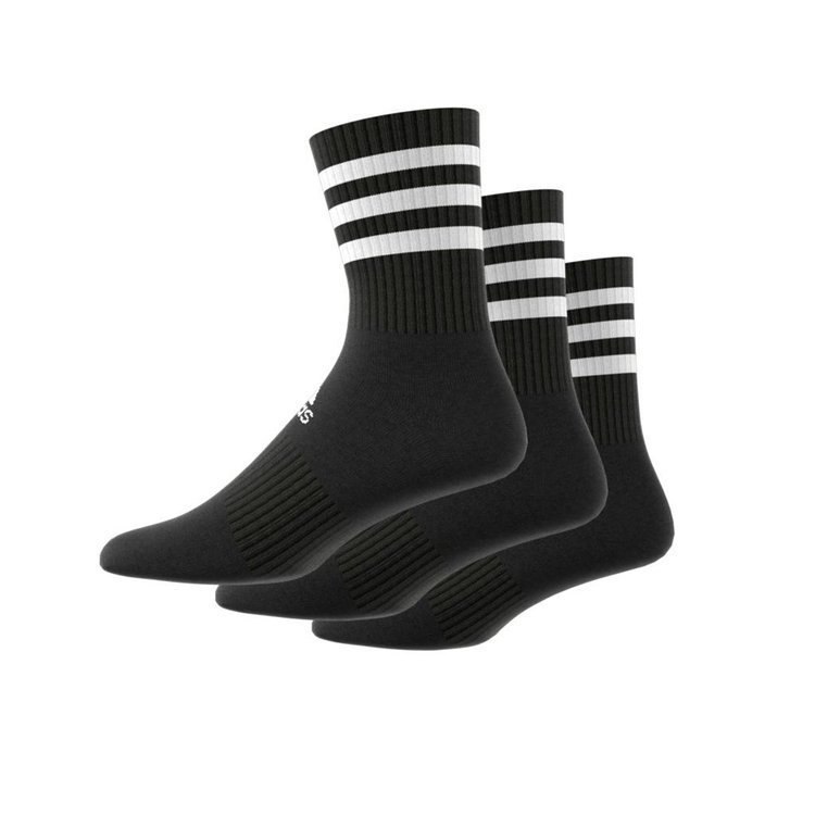 Skarpety damskie, męskie 3-Stripes Cushioned Crew 3-Pack czarne Skarpety damskie, męskie 3-Stripes Cushioned Crew 3-Pack czarne