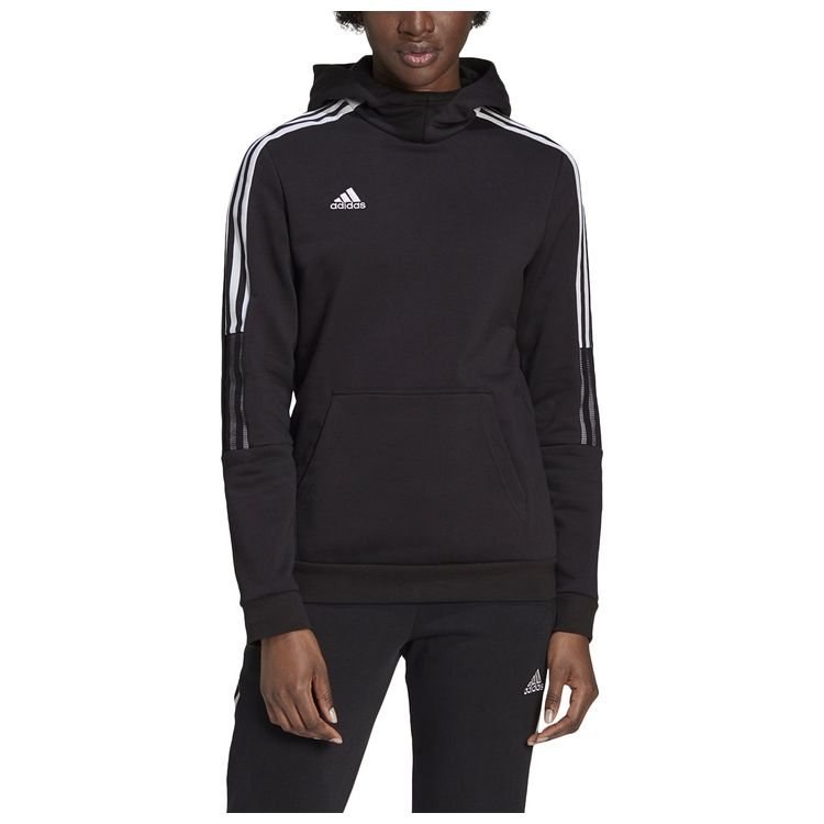 Bluza damska adidas Tiro 21 Sweat Hoodie czarna z kapturem Bluza damska adidas Tiro 21 Sweat Hoodie czarna z kapturem