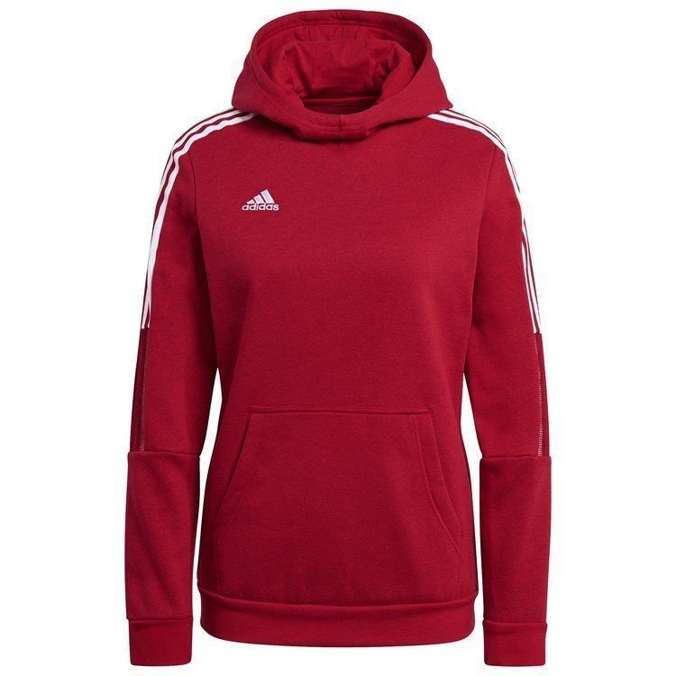 Bluza damska adidas Tiro 21 Sweat Hoodie czerwona z kapturem Bluza damska adidas Tiro 21 Sweat Hoodie czerwona z kapturem