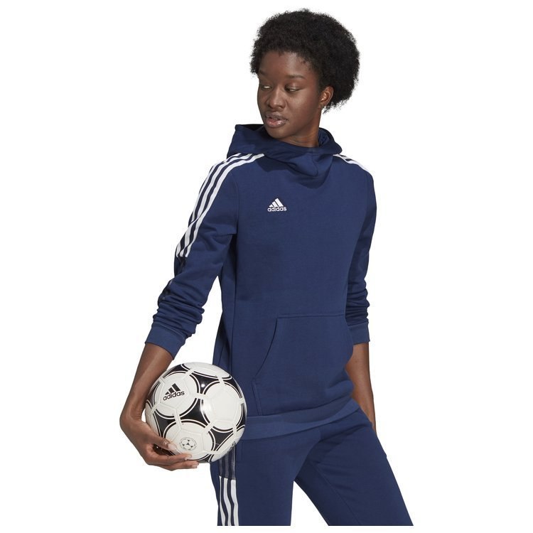 Bluza damska adidas Tiro 21 Sweat Hoodie granatowa z kapturem Bluza damska adidas Tiro 21 Sweat Hoodie granatowa z kapturem