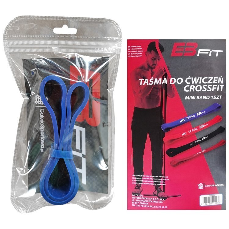 Guma treningowa Mini Band Eb Fit 22-34kg niebieska Guma treningowa Mini Band Eb Fit 22-34kg niebieska