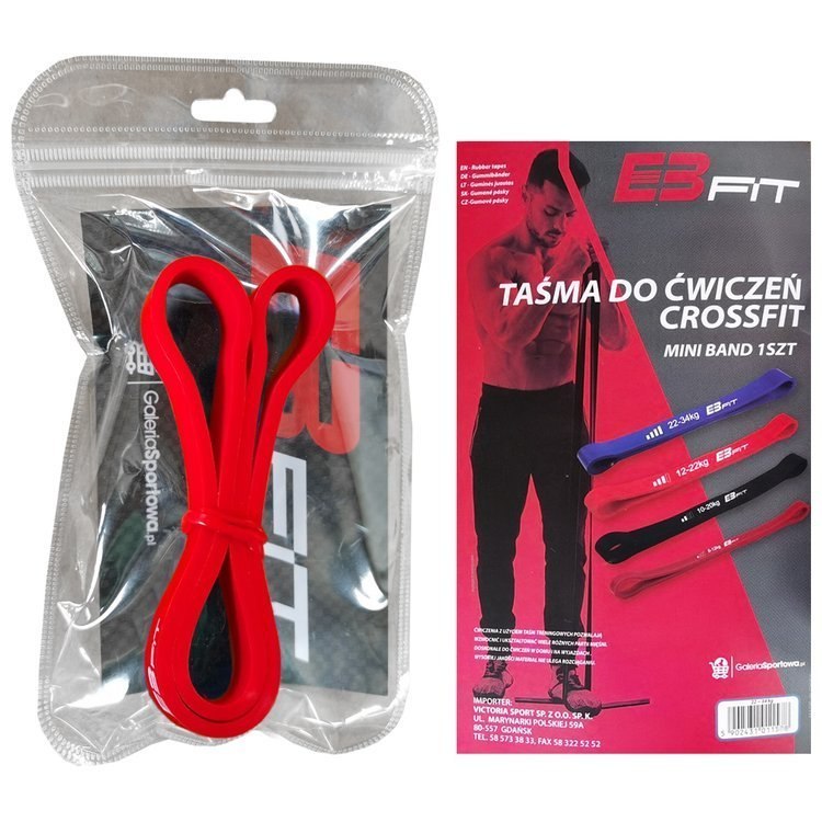 Guma treningowa Mini Band Eb Fit 8-12kg czerwona Guma treningowa Mini Band Eb Fit 8-12kg czerwona