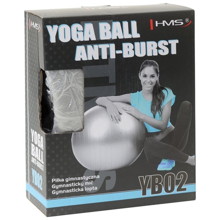 Piłka gimnastyczna fitness HMS Antiburst YB02 75cm szara Piłka gimnastyczna fitness HMS Antiburst YB02 75cm szara
