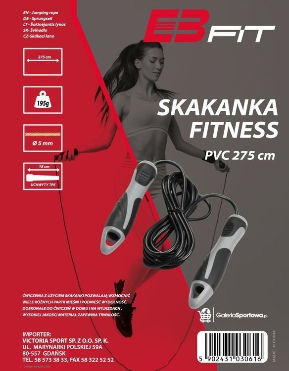 Skakanka fitness PVC/TPE EB FIT 275 cm Skakanka fitness PVC/TPE EB FIT 275 cm