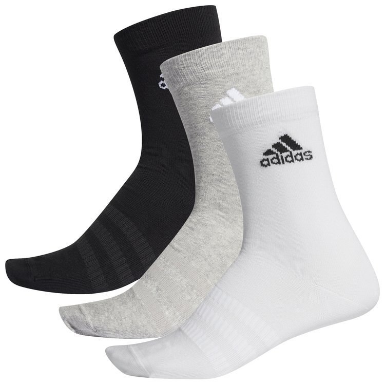 Skarpety damskie, męskie adidas Light Crew 3-Pack białe, szare, czarne Skarpety damskie, męskie adidas Light Crew 3-Pack białe, szare, czarne