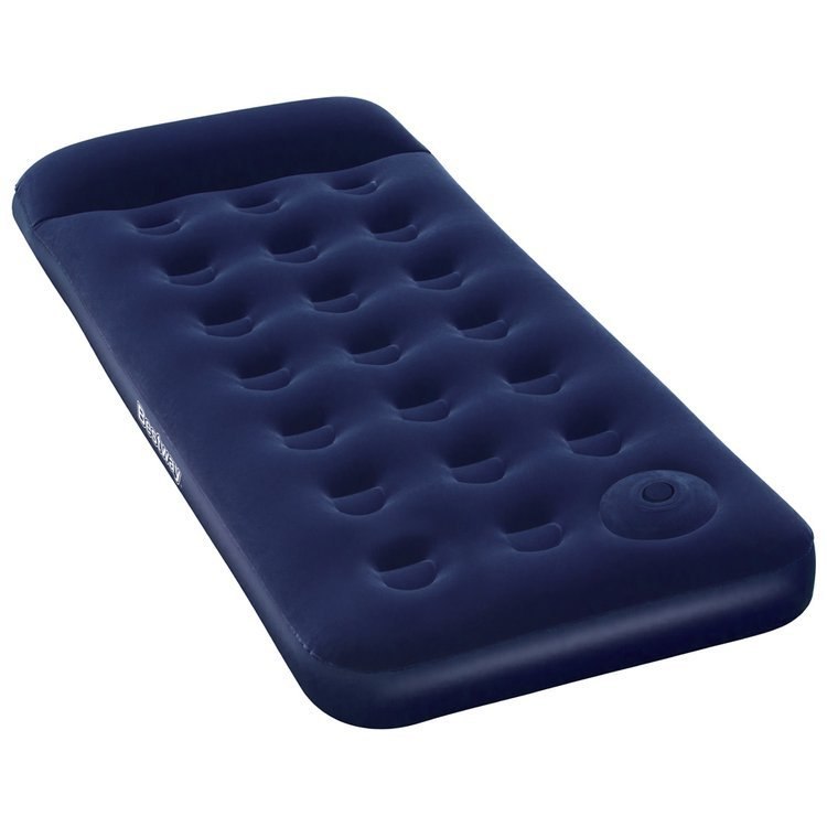 Materac welurowy pojedynczy z pompką 185x76x28cm BESTWAY granatowy Materac welurowy pojedynczy z pompką 185x76x28cm BESTWAY granatowy