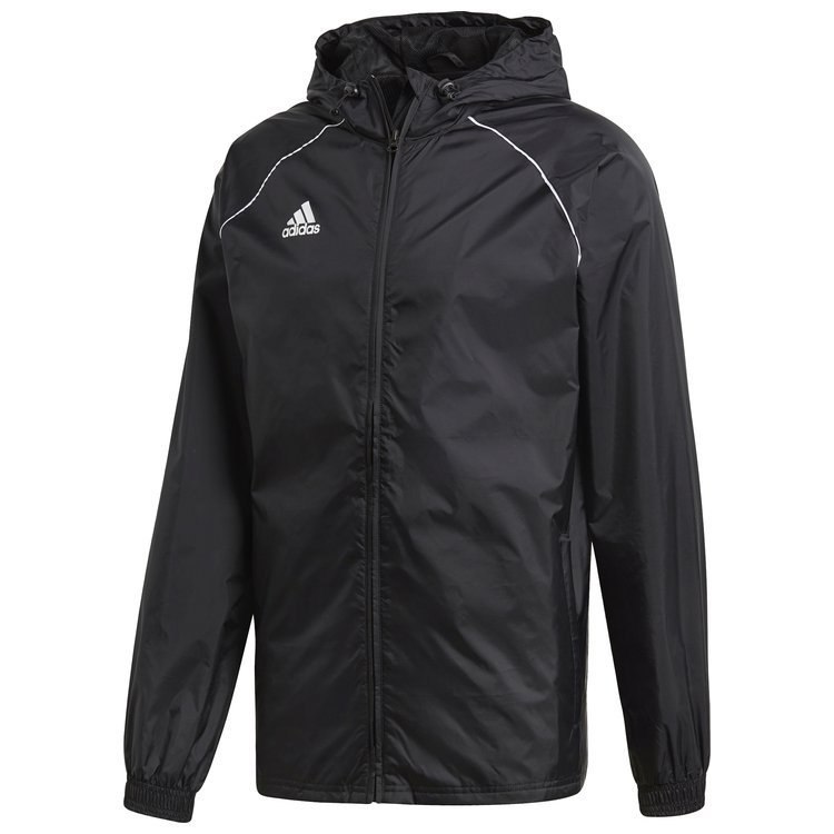 Kurtka przeciwdeszczowa treningowa męska adidas Core 18 czarna poliestrowa Kurtka przeciwdeszczowa treningowa męska adidas Core 18 czarna poliestrowa
