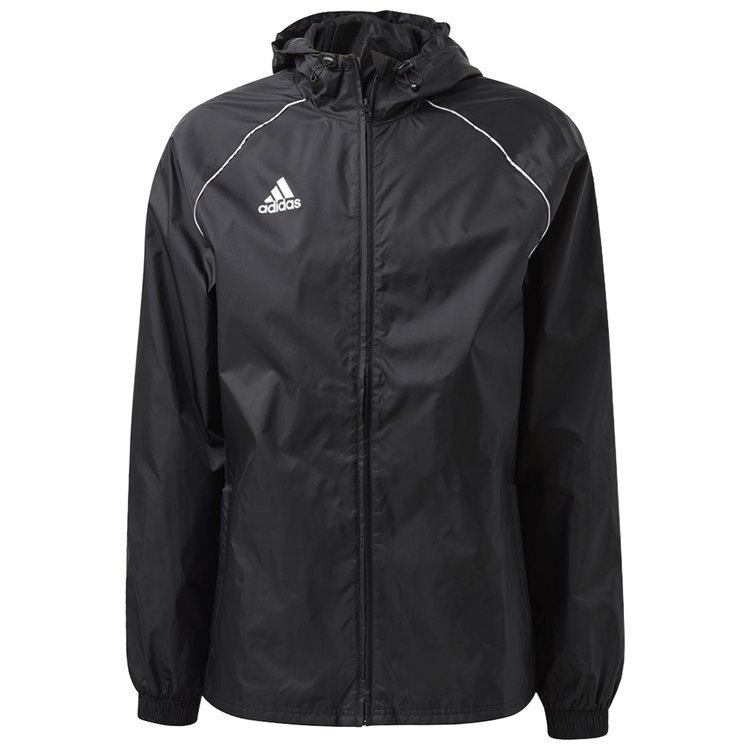 Kurtka przeciwdeszczowa treningowa męska adidas Core 18 czarna poliestrowa Kurtka przeciwdeszczowa treningowa męska adidas Core 18 czarna poliestrowa