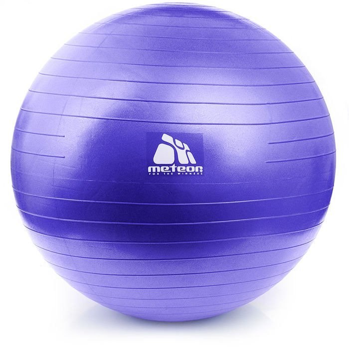 Piłka gimnastyczna fitness METEOR z pompką fioletowa 75 cm