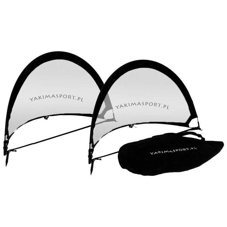 Bramki Yakimasport POP-UP czarne przenośne owalne 120 cm x 80 cm zestaw 2 szt + torba Bramki Yakimasport POP-UP czarne przenośne owalne 120 cm x 80 cm zestaw 2 szt + torba