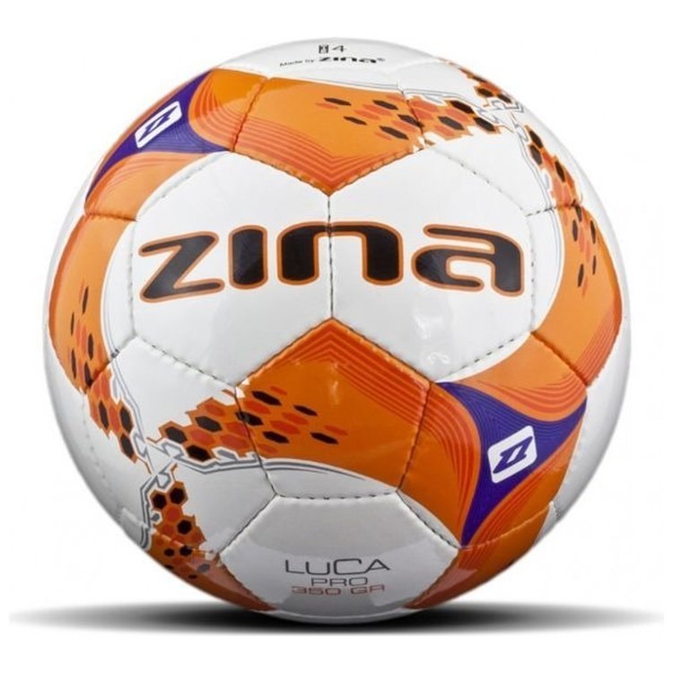 Piłka Nożna Zina LUCA PRO pomarańczowo-biała rozmiar 4 350 gram