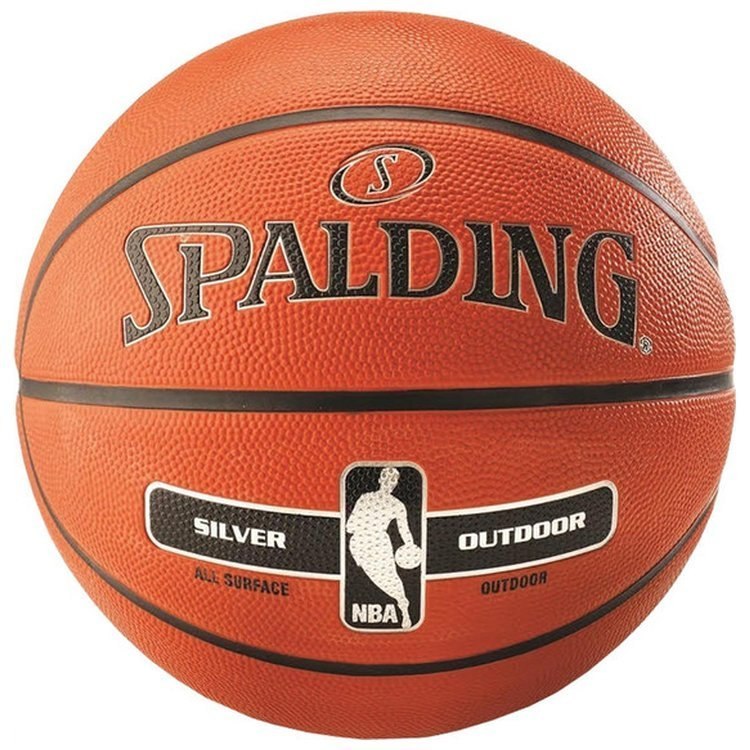 Piłka do koszykówki Spalding NBA SILVER pomarańczowa rozmiar 7 OUTDOOR