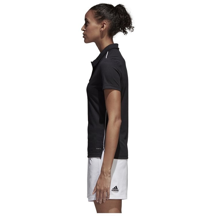Koszulka damska polo adidas Core 18 Climalite czarna poliestrowa