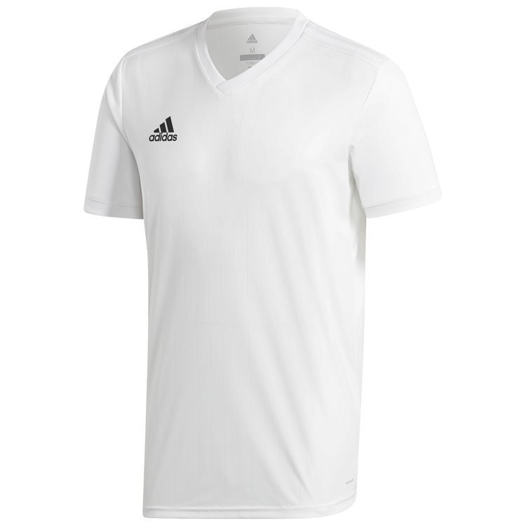 Koszulka męska adidas TABELA 18 JERSEY biała piłkarska, poliestrowa Koszulka męska adidas TABELA 18 JERSEY biała piłkarska, poliestrowa
