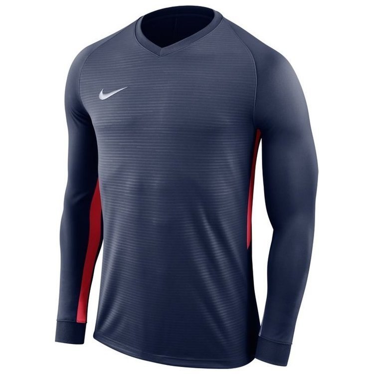 Koszulka z długim rękawem męska Nike Tiempo granatowa piłkarska, sportowa