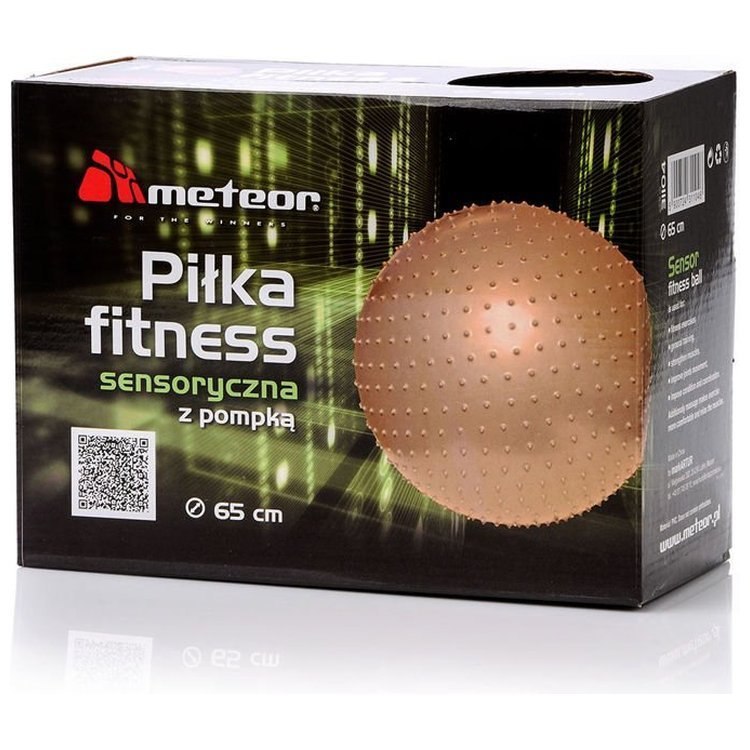 Piłka sensoryczna fitness METEOR z pompką złota 65 cm Piłka sensoryczna fitness METEOR z pompką złota 65 cm