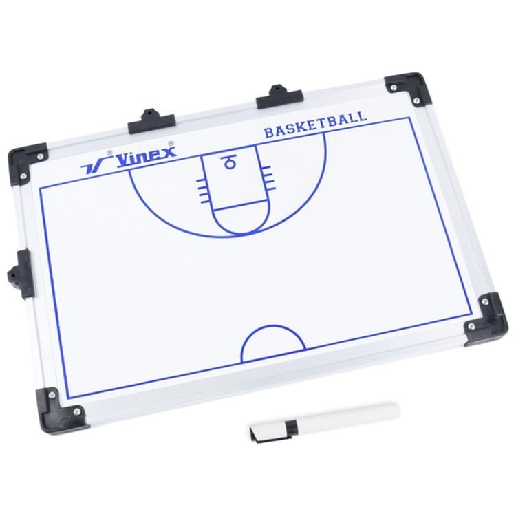 Tablica taktyczna do koszykówki dwustronna, magnetyczna + pionki, marker