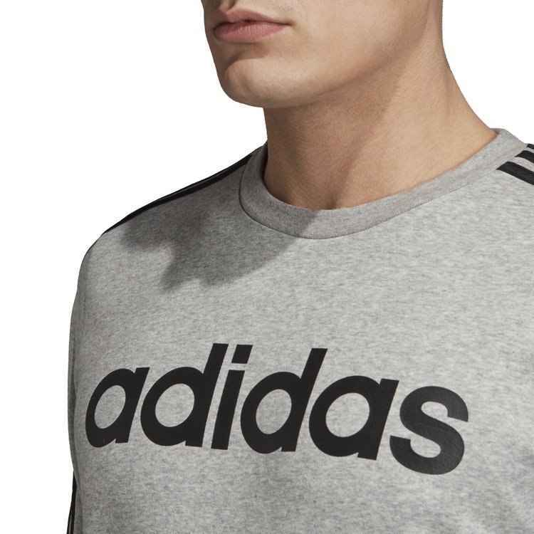 Bluza męska adidas Essentials 3-Stripes Hoodie Fleece szara
