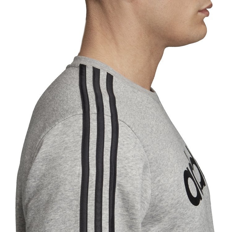 Bluza męska adidas Essentials 3-Stripes Hoodie Fleece szara