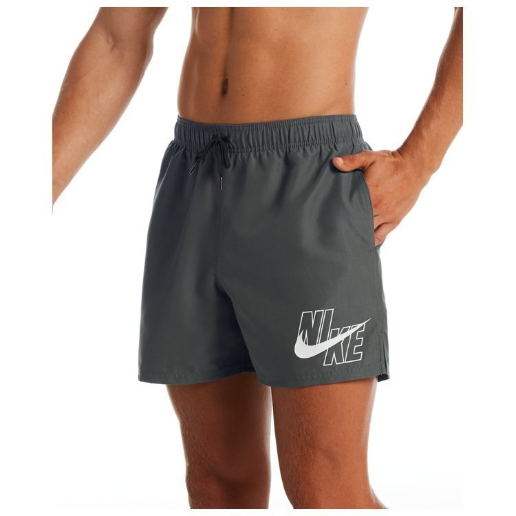 Kąpielówki męskie spodenki kąpielowe Nike Logo Solid 5" Volley szare Kąpielówki męskie spodenki kąpielowe Nike Logo Solid 5" Volley szare