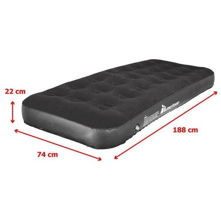 Materac welurowy METEOR SINGLE 188 x 74 x 22 cm czarny Materac welurowy METEOR SINGLE 188 x 74 x 22 cm czarny