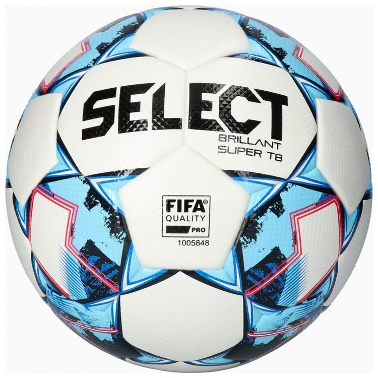 Piłka nożna Select Brillant Super TB FIFA biało-niebieska Piłka nożna Select Brillant Super TB FIFA biało-niebieska